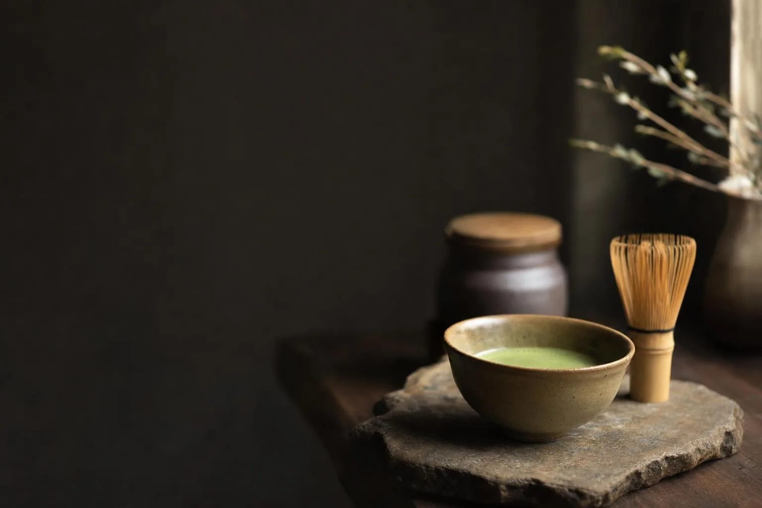 Ceremonial Grade Matcha on a table